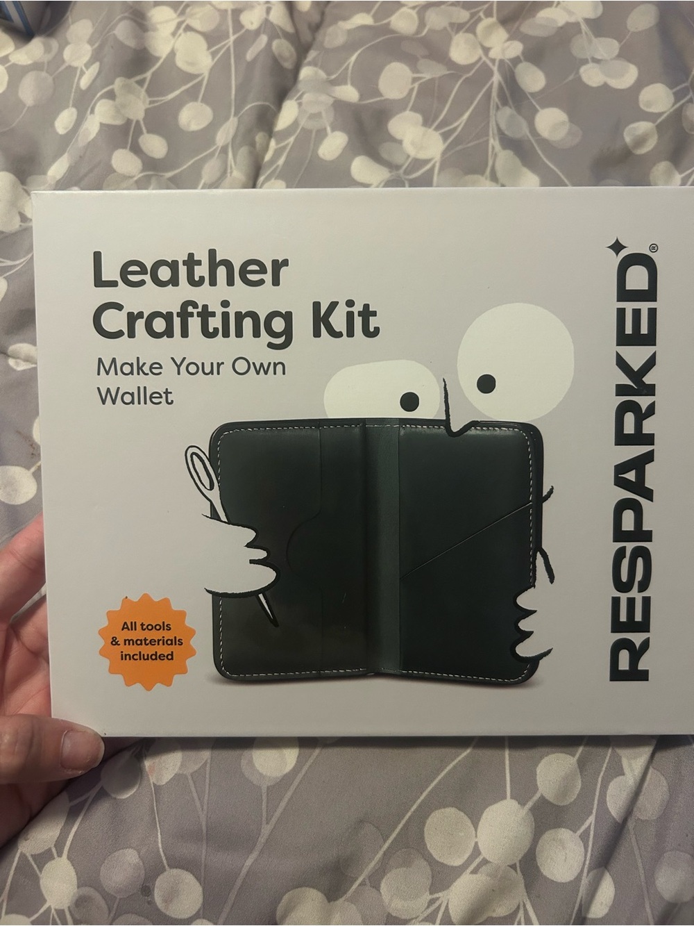 Leather Crafting Kit - Make Your Own Wallet (Black)